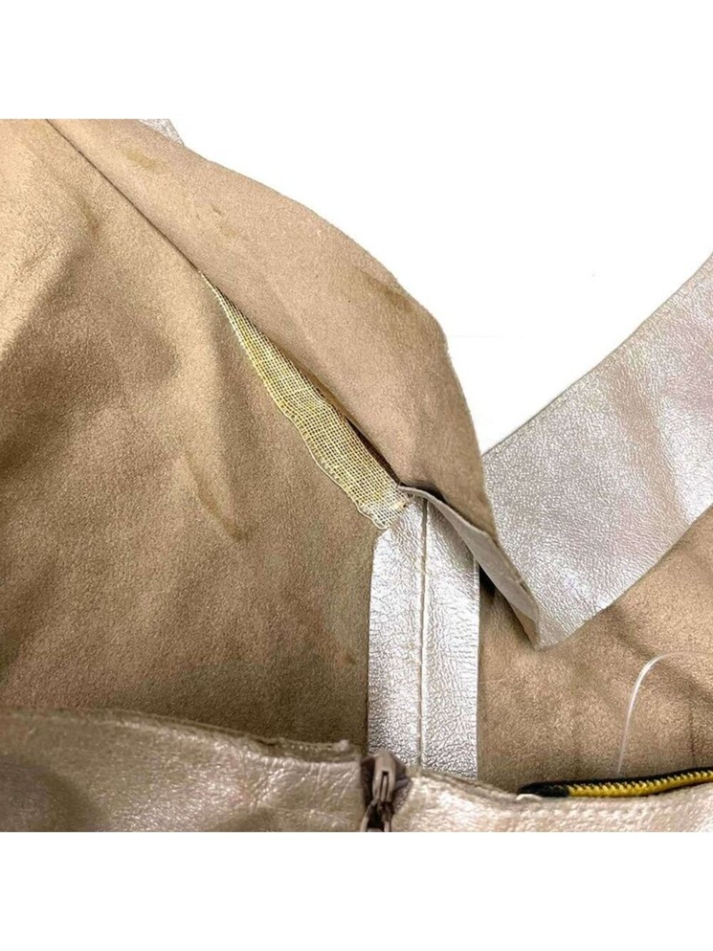 Fendi Vintage Leather Dress Beige 40 - Picture 5 of 5